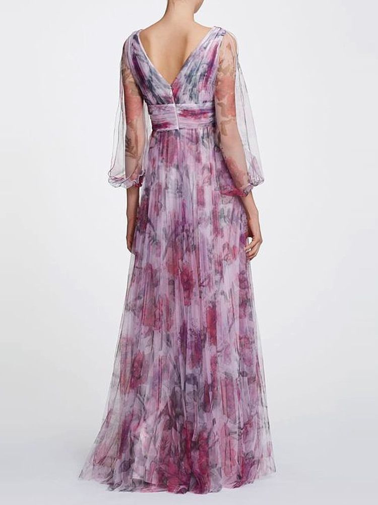 Printed Chiffon Dress for Women's Fashion Temperament