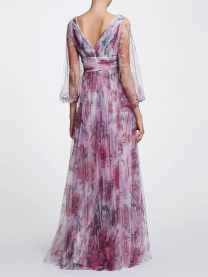 Printed Chiffon Dress for Women's Fashion Temperament
