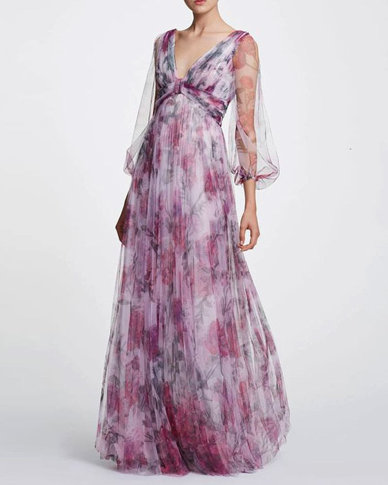 Printed Chiffon Dress for Women's Fashion Temperament