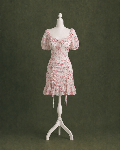 Romantic Floral Puff Sleeve Dress