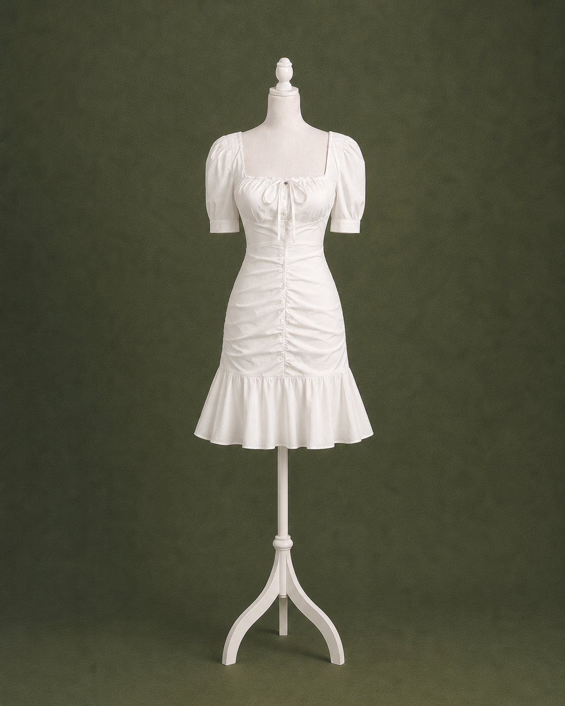 White Romantic Garden Party Mini Dress