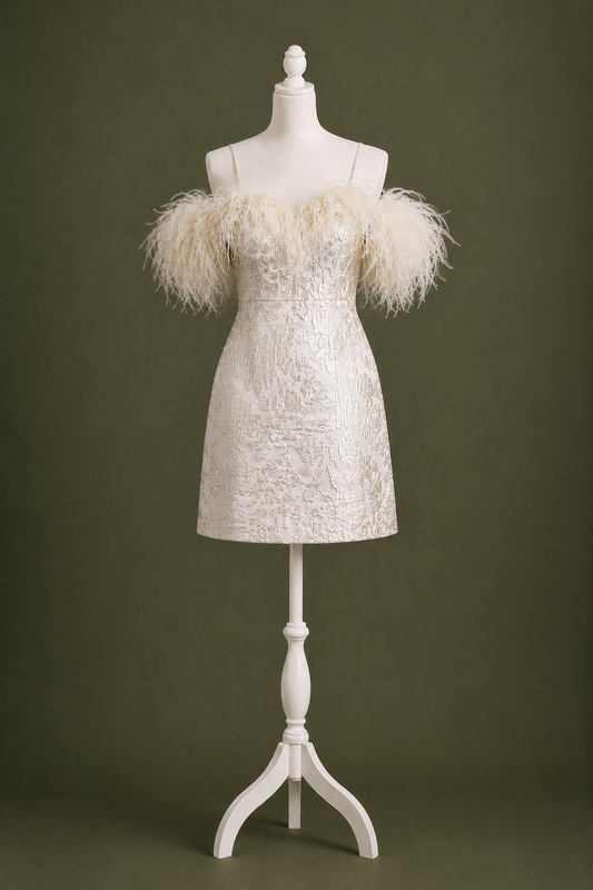Roselle Feather Mini Dress