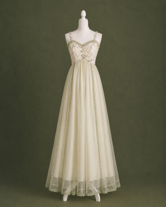 Eleanor Fairy Sage Floral Maxi Dress