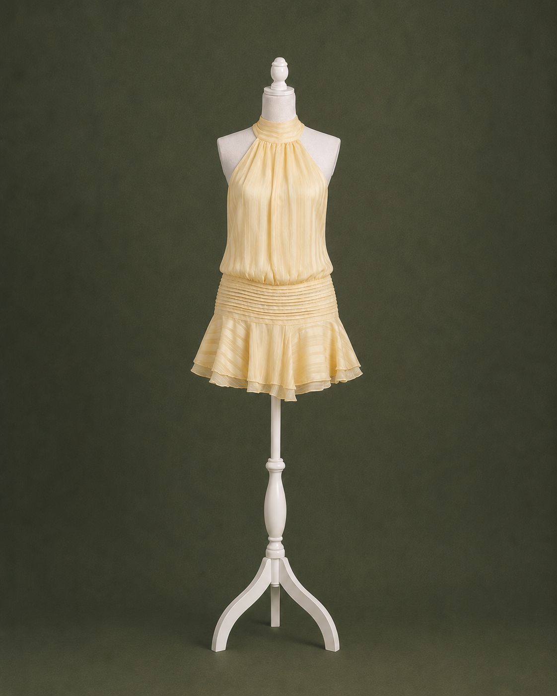 Solene Butter Yellow Halter Dress