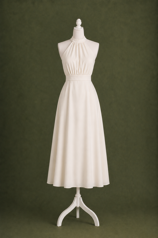 Moonlight Grace Ivory Midi Dress
