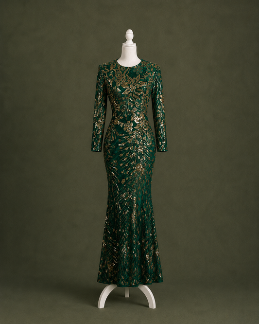 Rowena Emerald Gown