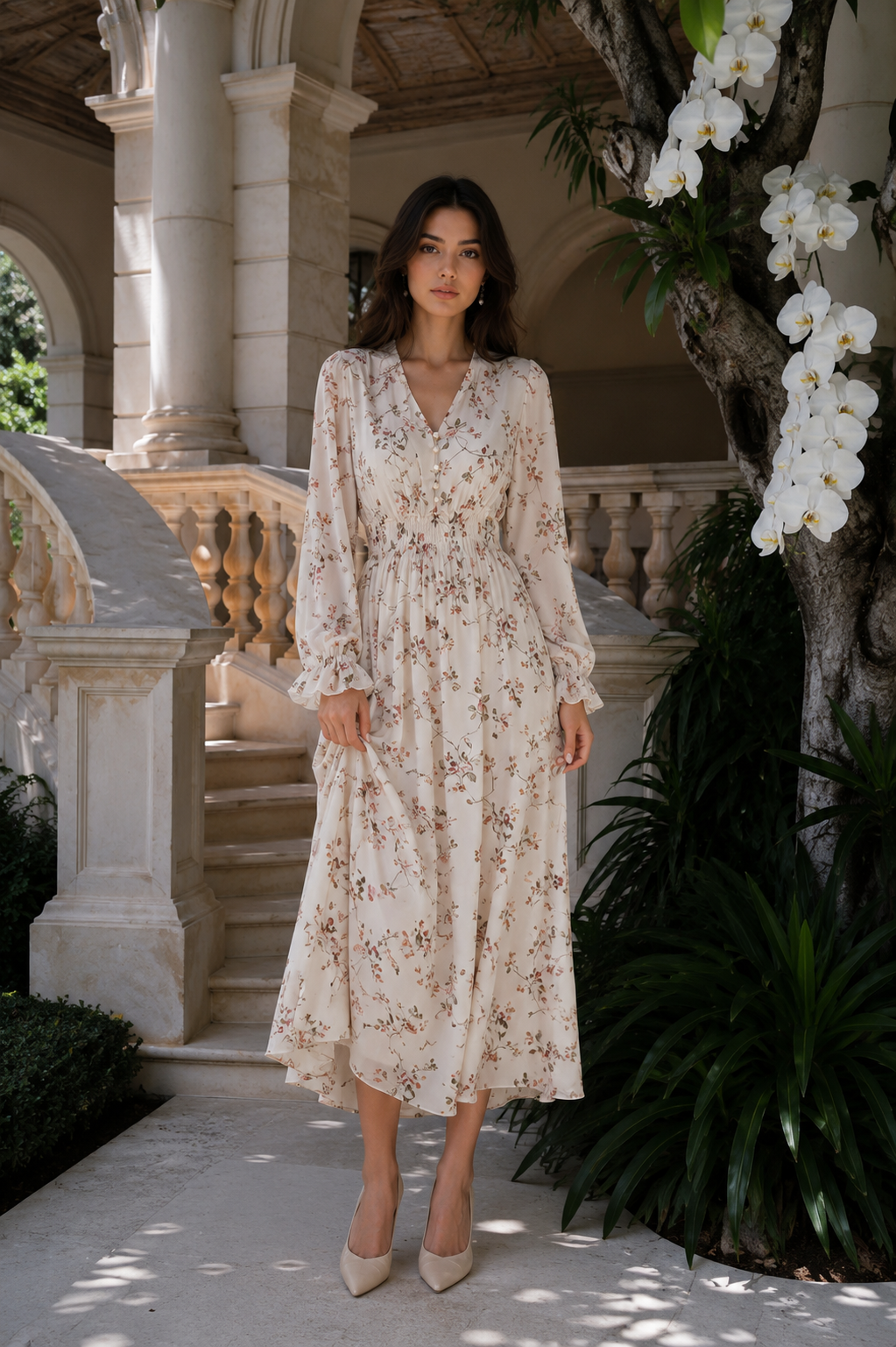 Rosalie Floral Long Sleeve Maxi Dress