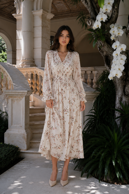 Rosalie Floral Long Sleeve Maxi Dress