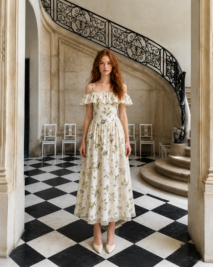 Ivory Blossom Maxi Dress