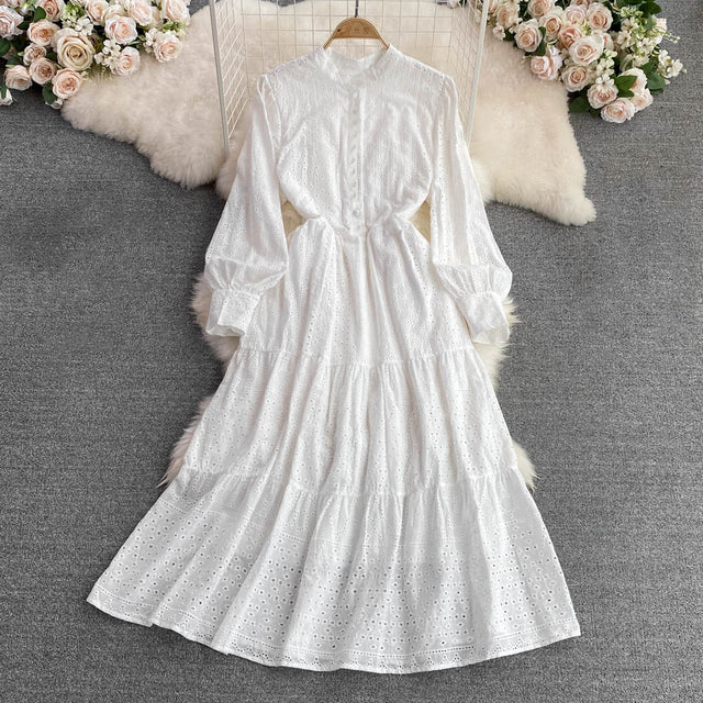 Tingfly Vintage Elegant Women Summer Embroidery Midi Dress