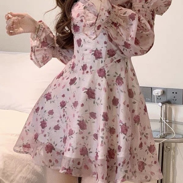 Leisure Style Fragmented Flower Dress for Women