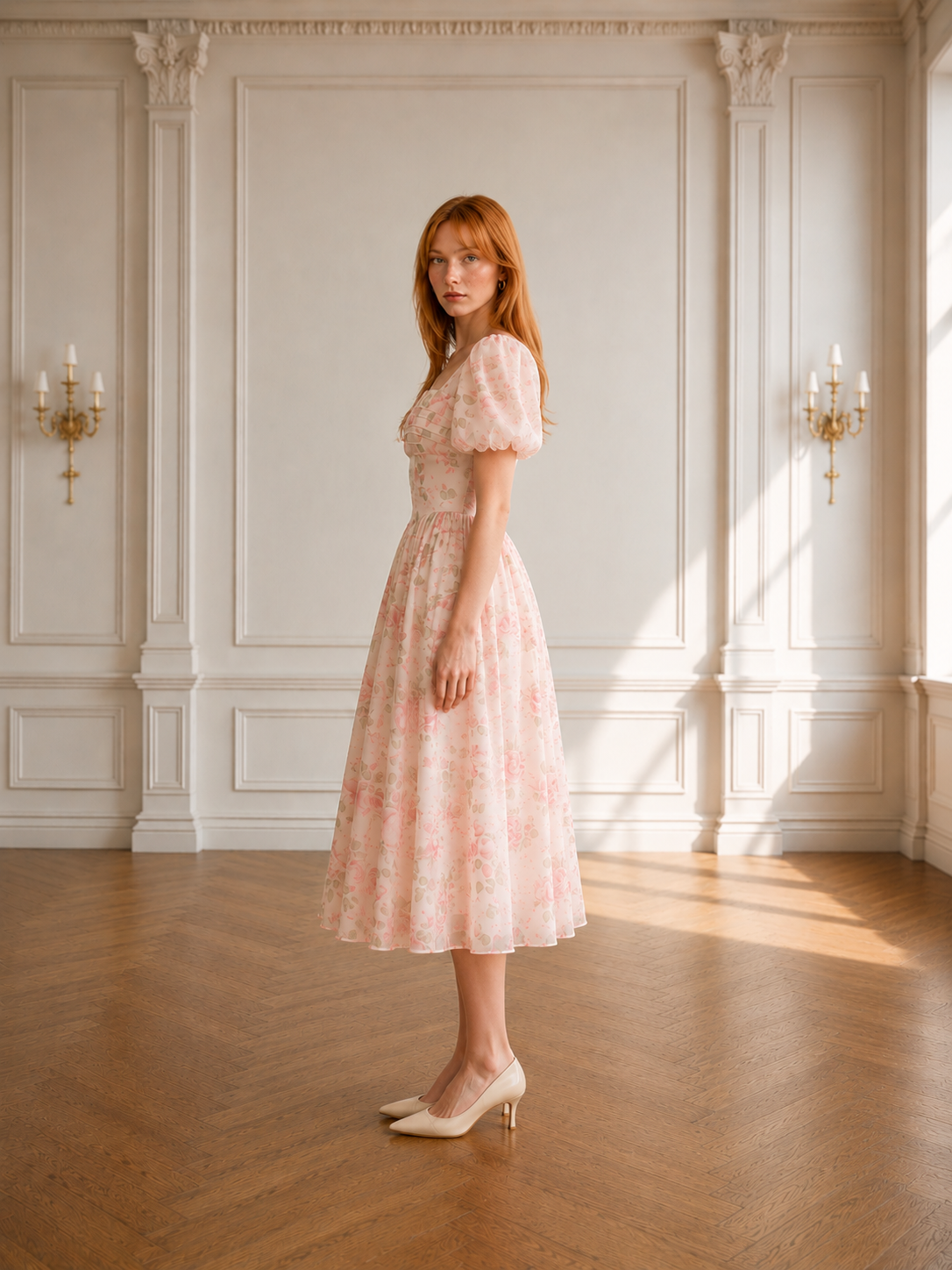 Camellia Whisper Midi Dress