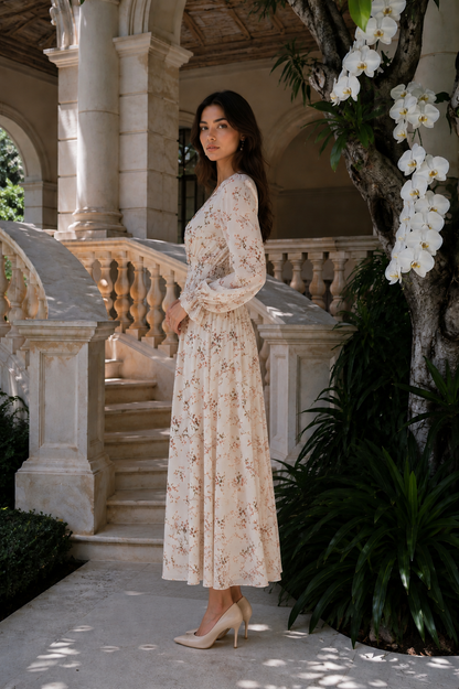 Rosalie Floral Long Sleeve Maxi Dress