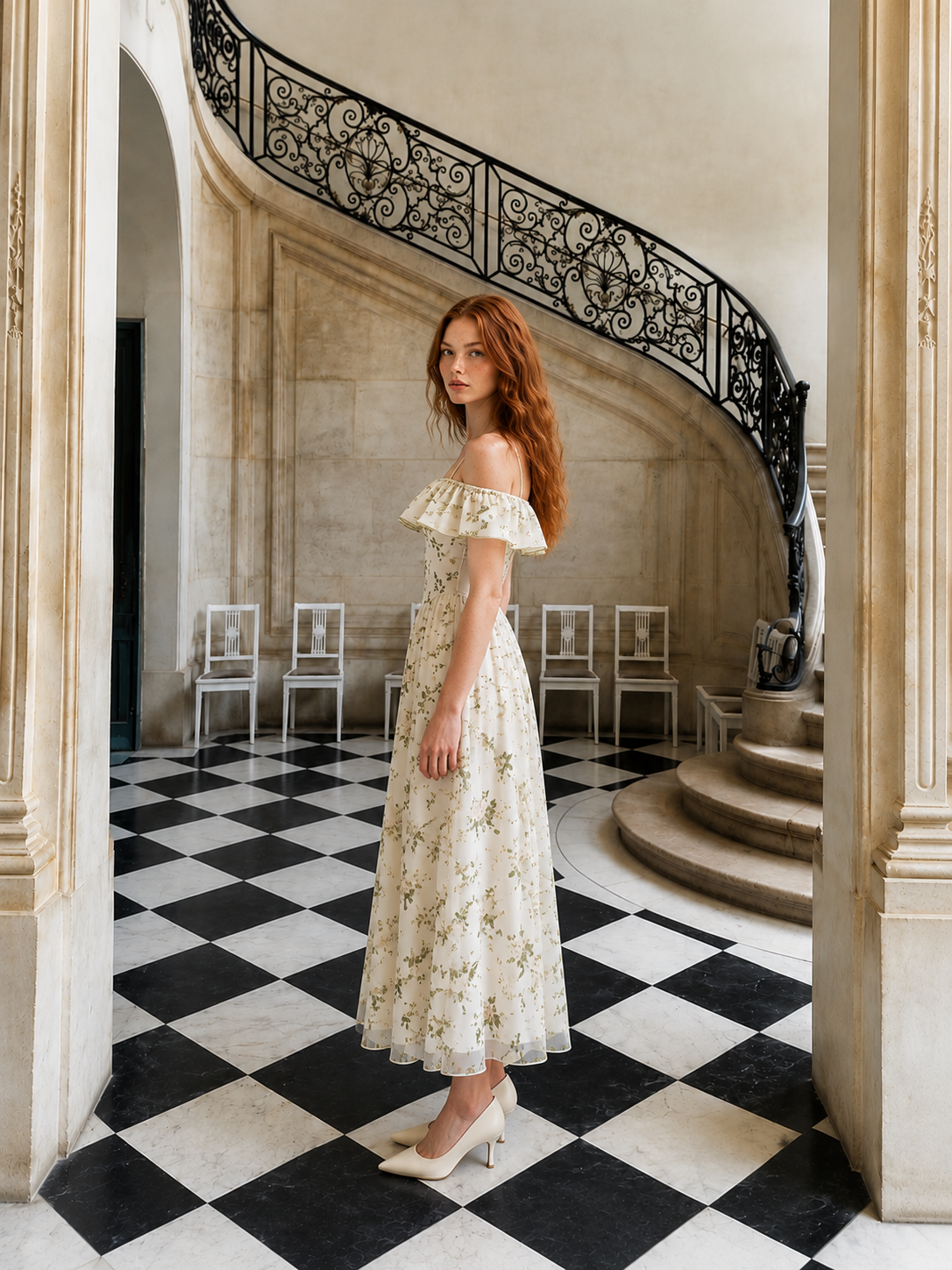 Ivory Blossom Maxi Dress