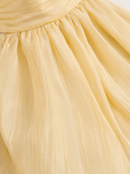Solene Butter Yellow Halter Dress