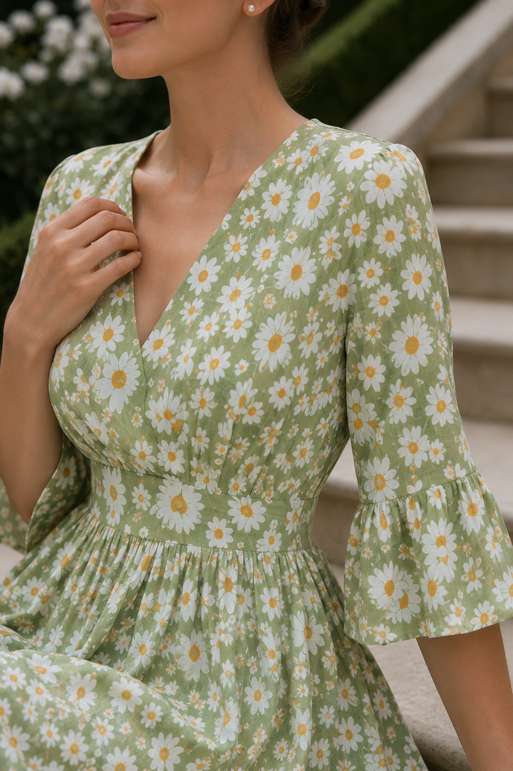 Sage Green Blossom Maxi Dress