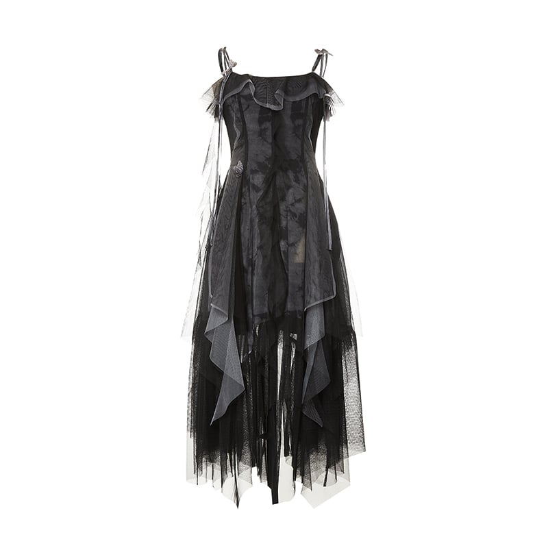 Irregular French Strap Long Dress for Summer Women