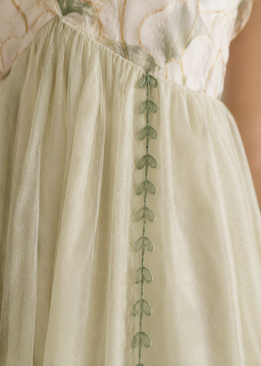 Eleanor Fairy Sage Floral Maxi Dress