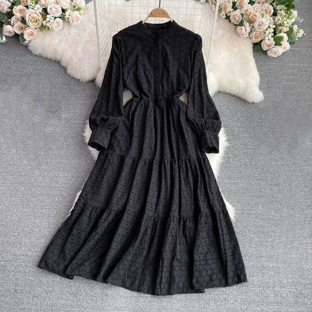 Tingfly Vintage Elegant Women Summer Embroidery Midi Dress