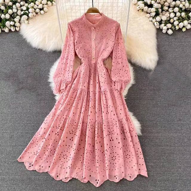 Tingfly Vintage Elegant Women Summer Embroidery Midi Dress