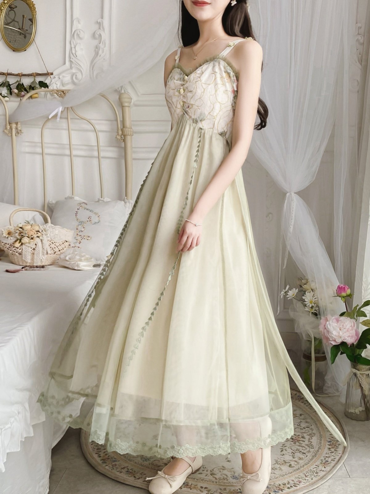 Super Fairy Lace Patchwork Mesh Dress