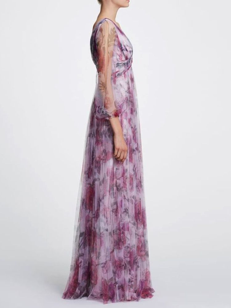 Printed Chiffon Dress for Women's Fashion Temperament