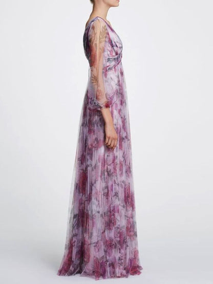 Printed Chiffon Dress for Women's Fashion Temperament