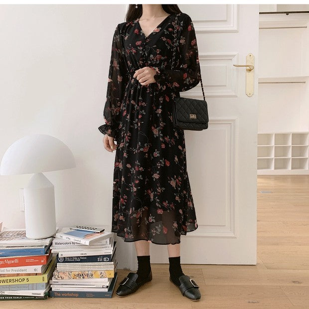 Sweet Floral Chiffon Dress for Fairies