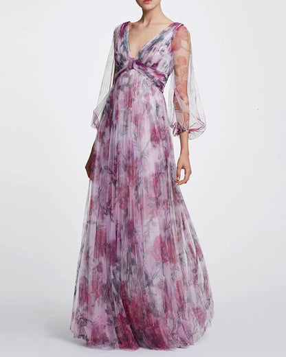 Printed Chiffon Dress for Women's Fashion Temperament