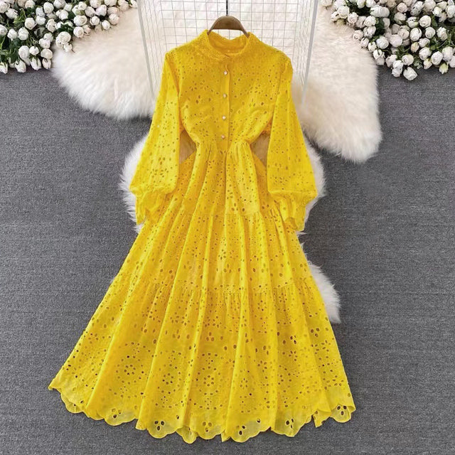 Tingfly Vintage Elegant Women Summer Embroidery Midi Dress