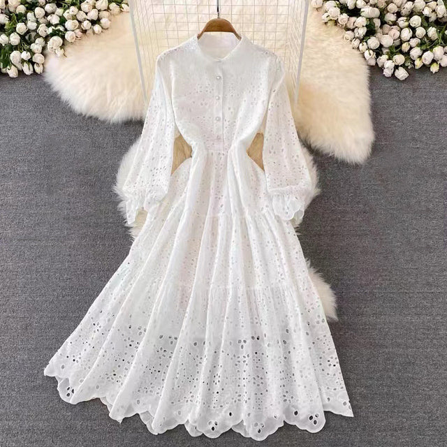 Tingfly Vintage Elegant Women Summer Embroidery Midi Dress