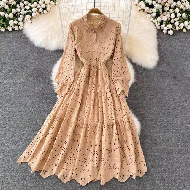 Tingfly Vintage Elegant Women Summer Embroidery Midi Dress